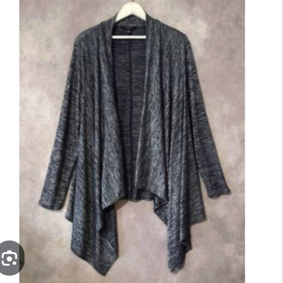 💚5/$25 Banana Republic Charcoal Gray Waterfall Open Front Duster Cardigan - Picture 1 of 7